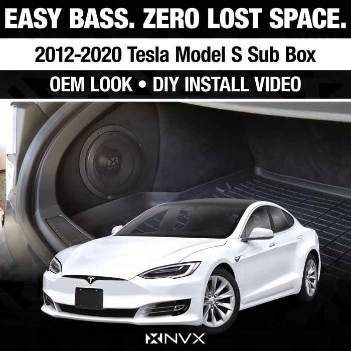 2012-2020 Tesla Model S - 800W RMS Custom 10" Loaded Subwoofer Enclosure | NVX BE-TSLAS-VCW104