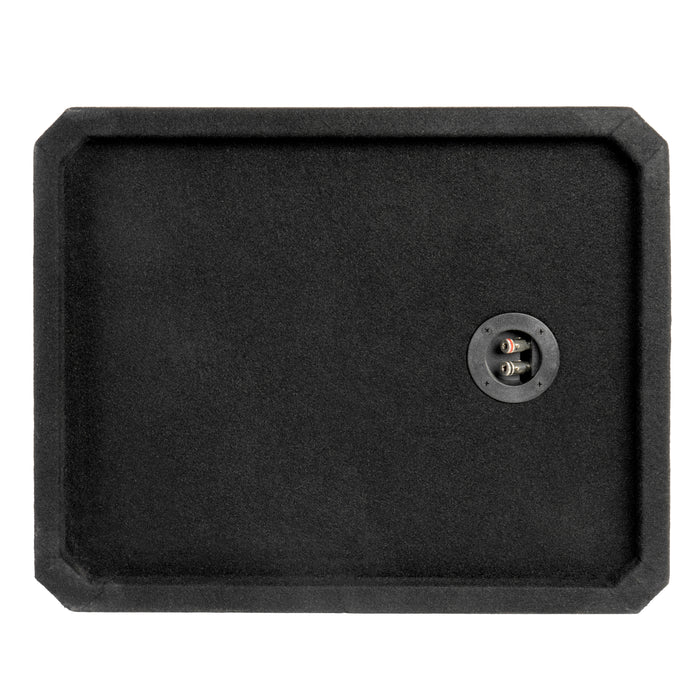NE121P Single 12" Slot Ported 3/4" MDF Black Carpeted Subwoofer Enclosure – 1.75 Cu. Ft. with Polyfil and NVX Logo