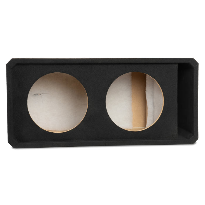 NE122P Dual 12" Slot Ported 3/4" MDF Black Carpeted Subwoofer Enclosure – 3.25 Cu. Ft. with Polyfil and NVX Logo