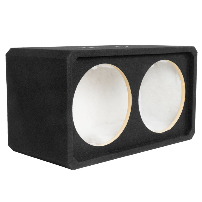 NE122S Dual 12" Sealed 3/4" MDF Black Carpeted Subwoofer Enclosure – 2.0 Cu. Ft. with Polyfil and NVX Logo