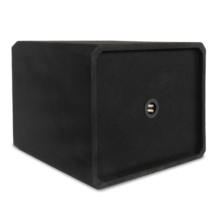 NE151P Single 15" Slot Ported 3/4" MDF Black Carpeted Subwoofer Enclosure – 3.50 Cu. Ft. with Polyfil and NVX Logo