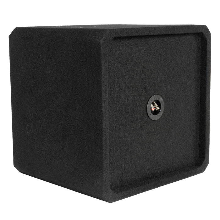 NE151S Single 15" Sealed 3/4" MDF Black Carpeted Subwoofer Enclosure – 2.1 Cu. Ft. with Polyfil and NVX Logo