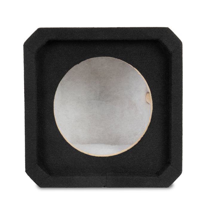 NE81S Single 8" Sealed 3/4" MDF Black Carpeted Subwoofer Enclosure – 0.45 Cu. Ft. with Poly-fil and NVX Logo