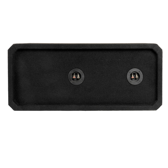 NE82P Dual 8" Slot Ported 3/4" MDF Black Carpeted Subwoofer Enclosure – 1.5 Cu. Ft. with Polyfil and NVX Logo