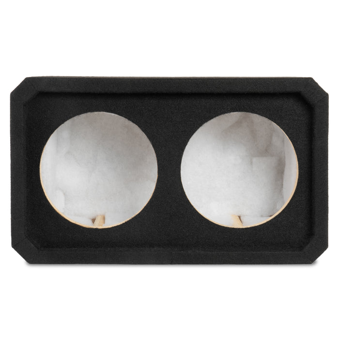 NE82S Dual 8" Sealed 3/4" MDF Black Carpeted Subwoofer Enclosure – 0.80 Cu. Ft. with Polyfil and NVX Logo