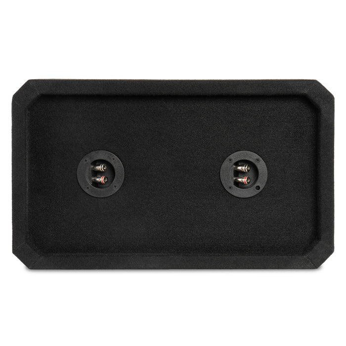 NE82S Dual 8" Sealed 3/4" MDF Black Carpeted Subwoofer Enclosure – 0.80 Cu. Ft. with Polyfil and NVX Logo