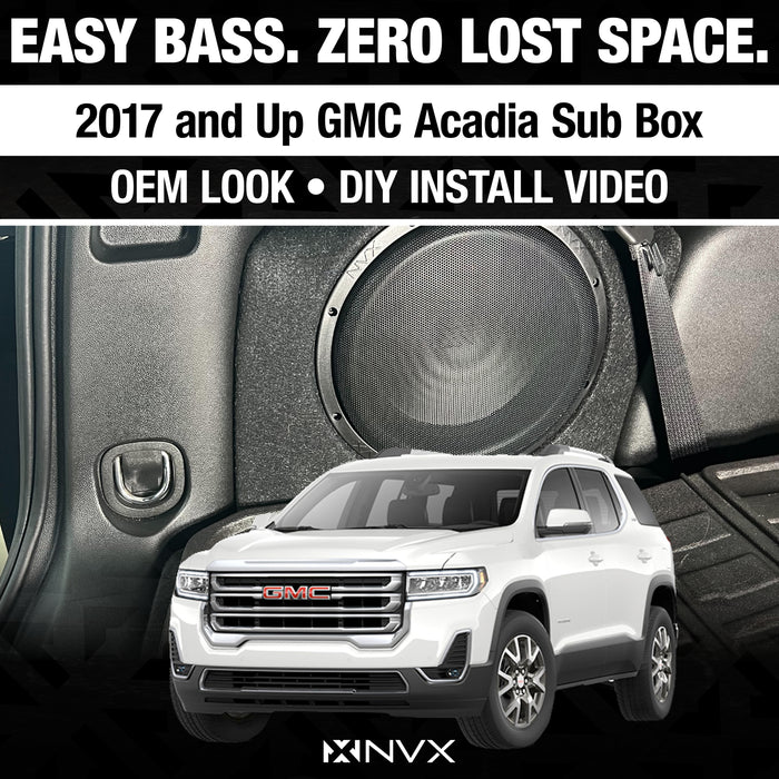 2017-2023 GMC Acadia - Custom 500W RMS 10" Loaded Subwoofer Enclosure | NVX BE-GMCACA-G2