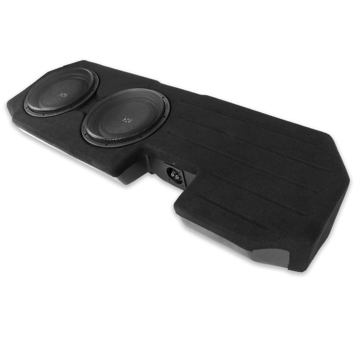 2019-up Chevrolet Silverado and GMC Sierra Crew Cab Trucks - Custom Dual 12" 800W RMS Loaded Subwoofer Enclosure | BE-GM-SLVDC-G4