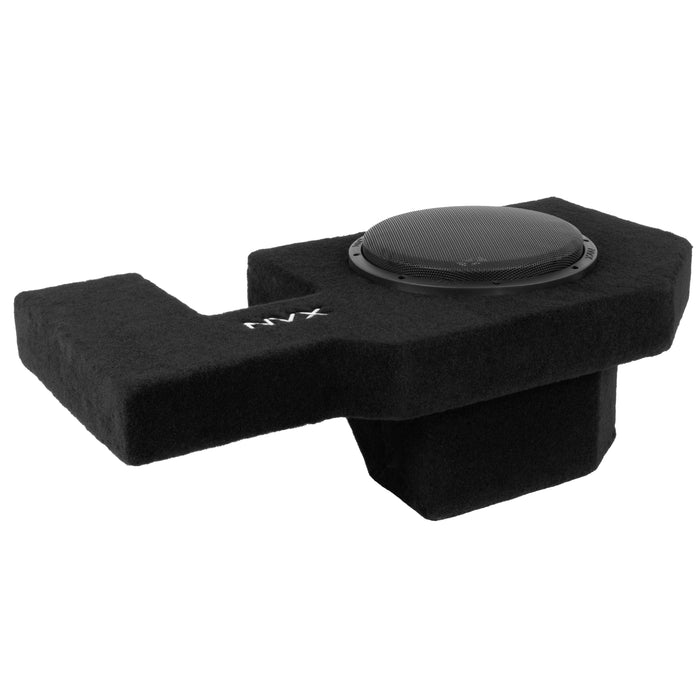 LVE-DOD-RAMQCCG3-S12S Custom Fit 400W RMS Single 12" Sealed Loaded Subwoofer Enclosure for 2002-2018 Ram Quad and Crew Cab Trucks