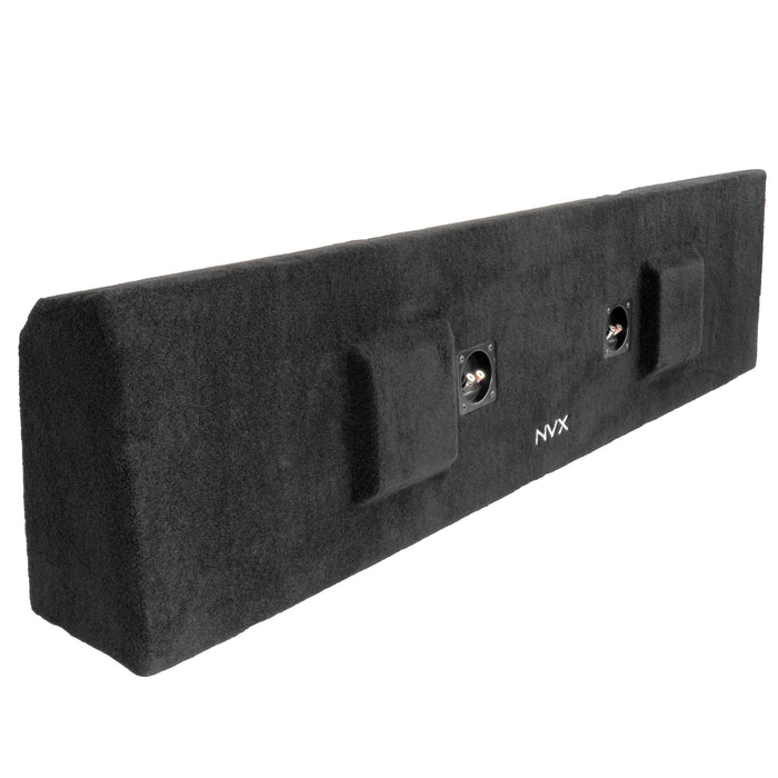 LVE-FRD-150CCG12-D10S Custom Fit 700W RMS Dual 10" Sealed Loaded Down Firing Subwoofer Enclosure for 2009-2018 Ford F-150 Super Crew Cab Trucks