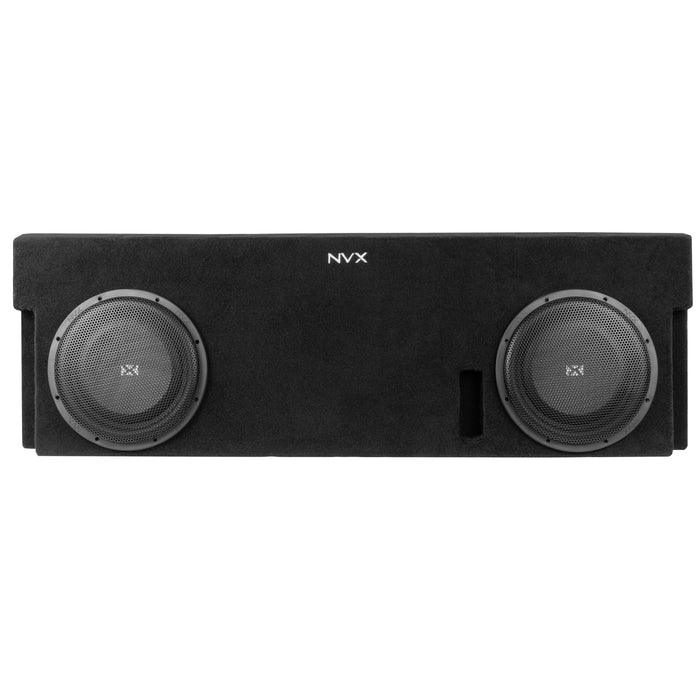 LVE-TOY-TUNCCG2-D12S Custom Fit 800W RMS Dual 12" Sealed Loaded Subwoofer Enclosure for 2014-2021 Toyota Tundra Crew Max Trucks