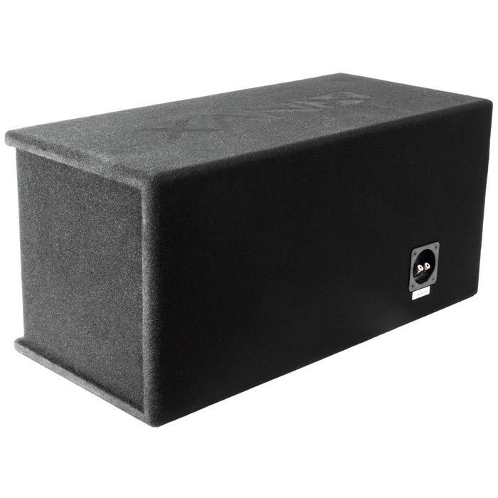 NPKG212 1000W Peak (500W RMS) Loaded Dual 12" Subwoofer with Slot Ported Enclosure and Monoblock Amplifier with Remote Bass Knob and Amplifier Wiring Kit