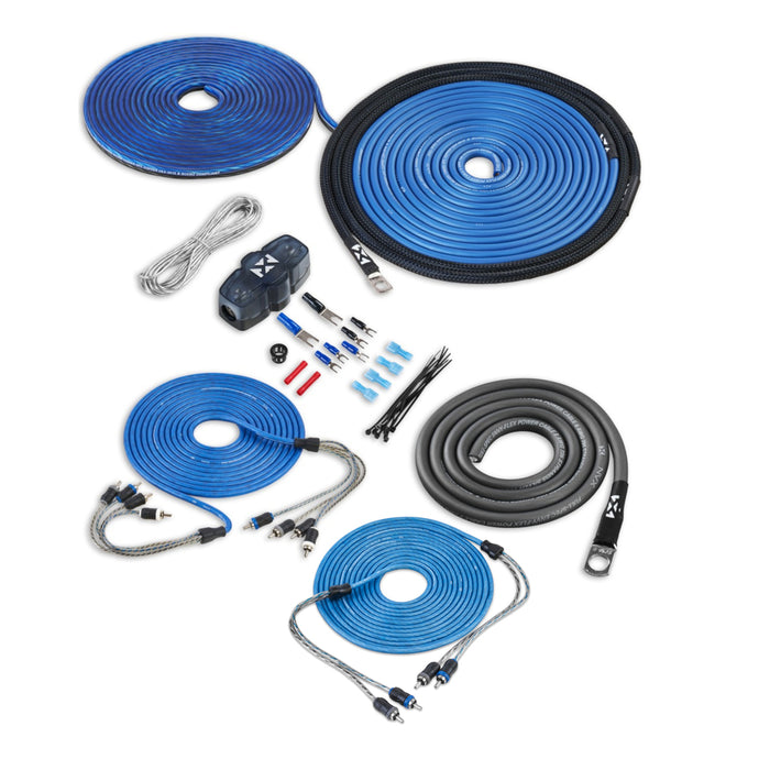 XKIT86 Full Spec 8 Gauge 100% (OFC) Oxygen Free Copper Complete 5/6-Channel Amplifier Wiring Kit with RCA's for Amplifiers up to 800 Watts